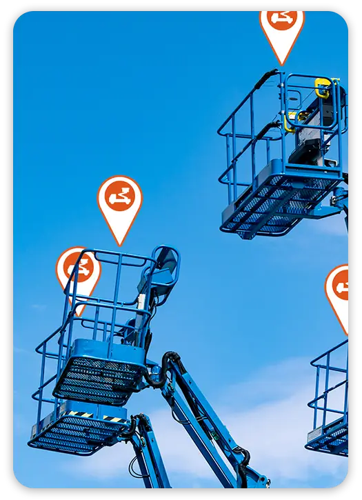 Aerial lifts with GPS location tags