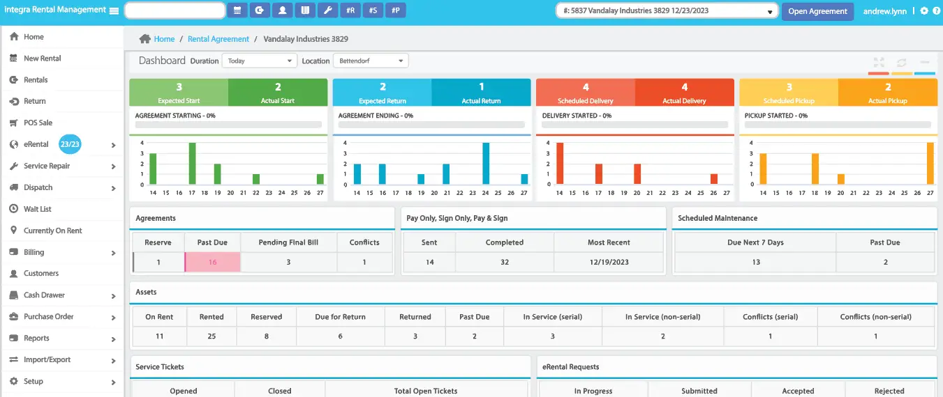 equipment rental software