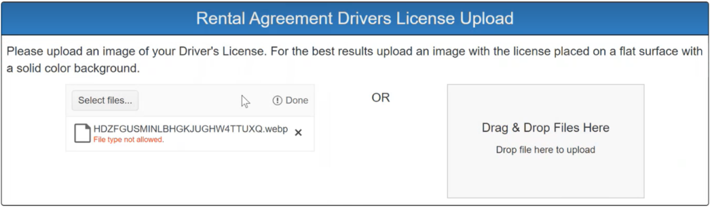 Screenshot of the IDScan integration in integraRental