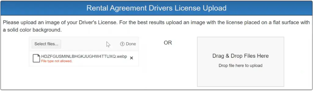 Screenshot of the IDScan integration in integraRental