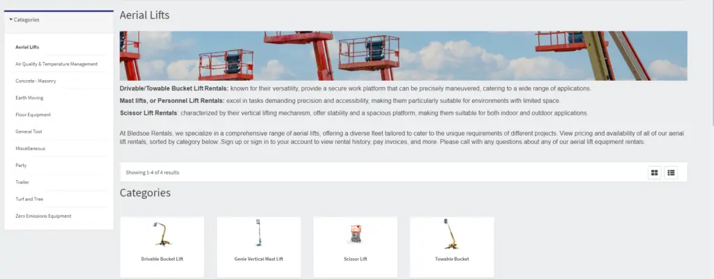 aerial equipment rental software