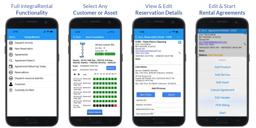 integrarental rental mobile app