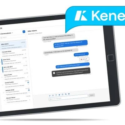 tablet displaying an example of the kenect integration | integraSoft and Kenect