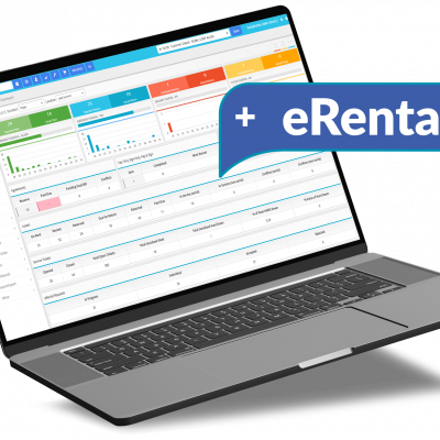 laptop displaying integrarental's eRental platform