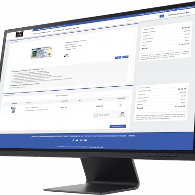 a view of the eRental checkout process, showing the ID scan integration | rental software