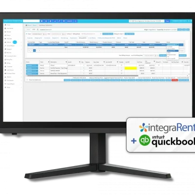 integrarental plus quickbooks screenshot in monitor | integrated rental systems