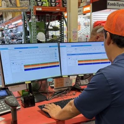 integrarental user at the rental counter | All-in-One Rental Software | rental management solution