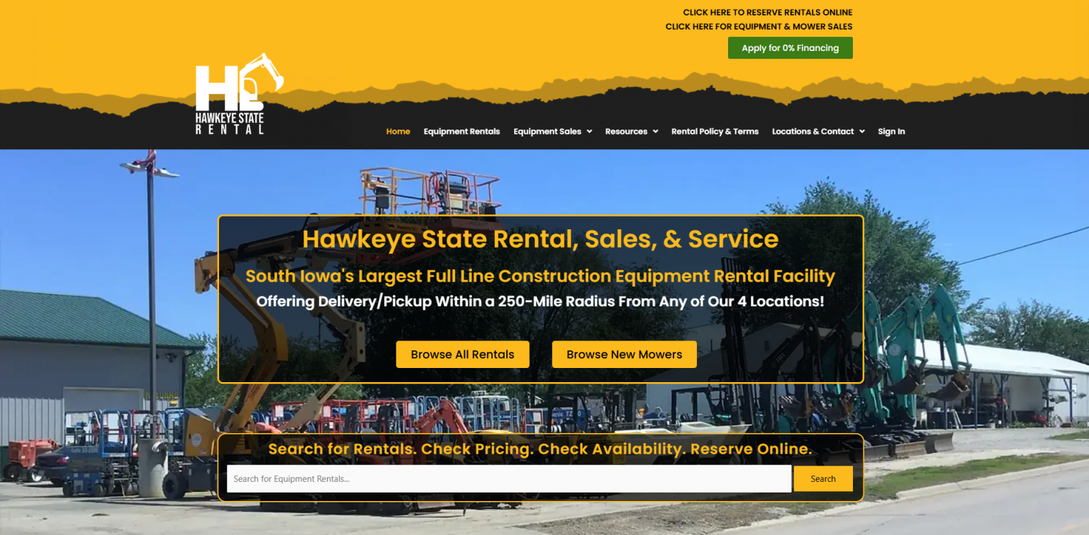 Web Design 3 HawkeyeStateRental_homepage_slice