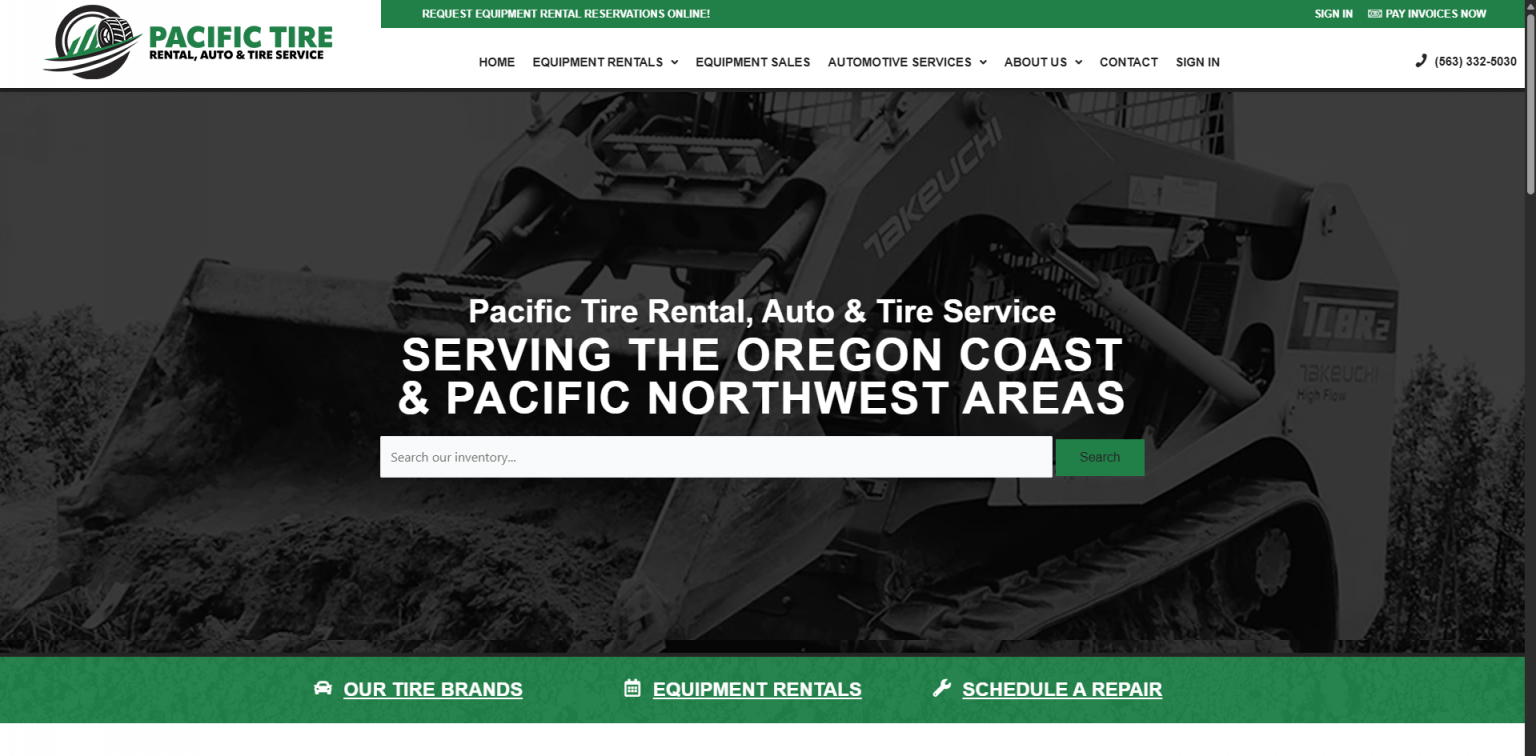 Web Design 2 PacificeTire_Rental_homepage_slice